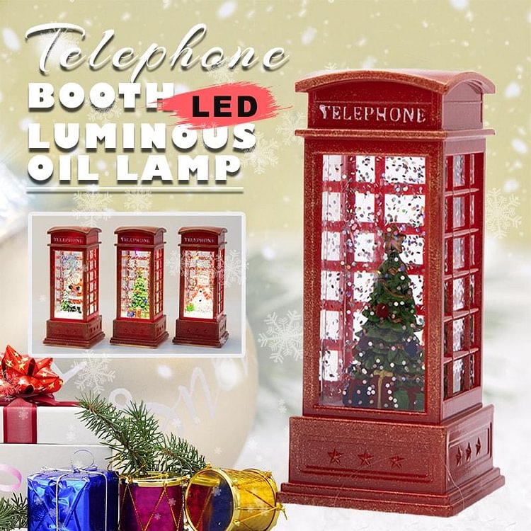 （Christmas Hot Sale）Telephone Booth LED Luminous Oil Lamp
