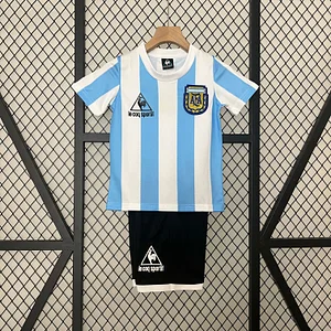 1986 Retro Argentina National Team Home Football Shirt 1:1 Thai Quality Kids Size