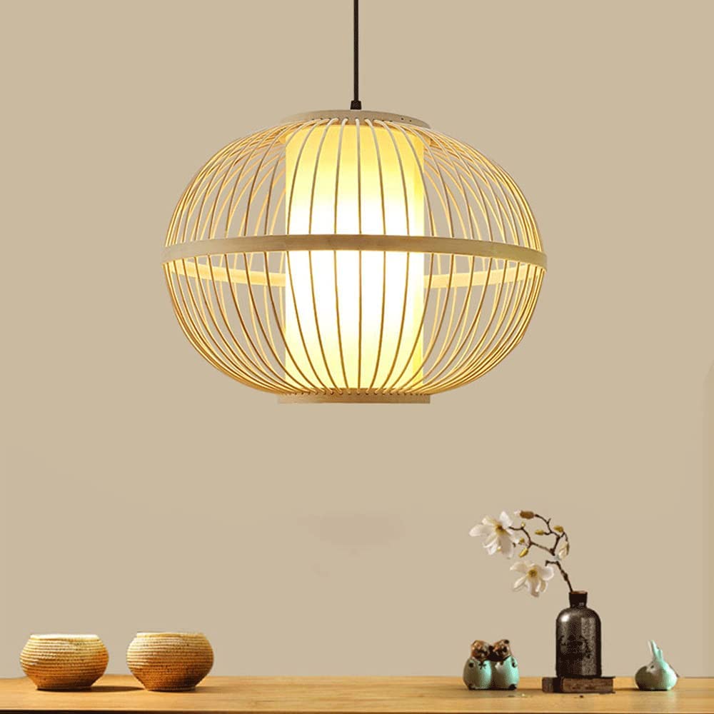 Bamboo Lantern Spherical Pendant Light