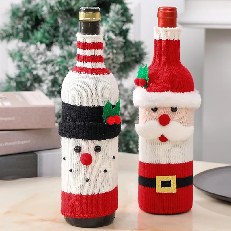 Christmas decorations old man wine bottle set
