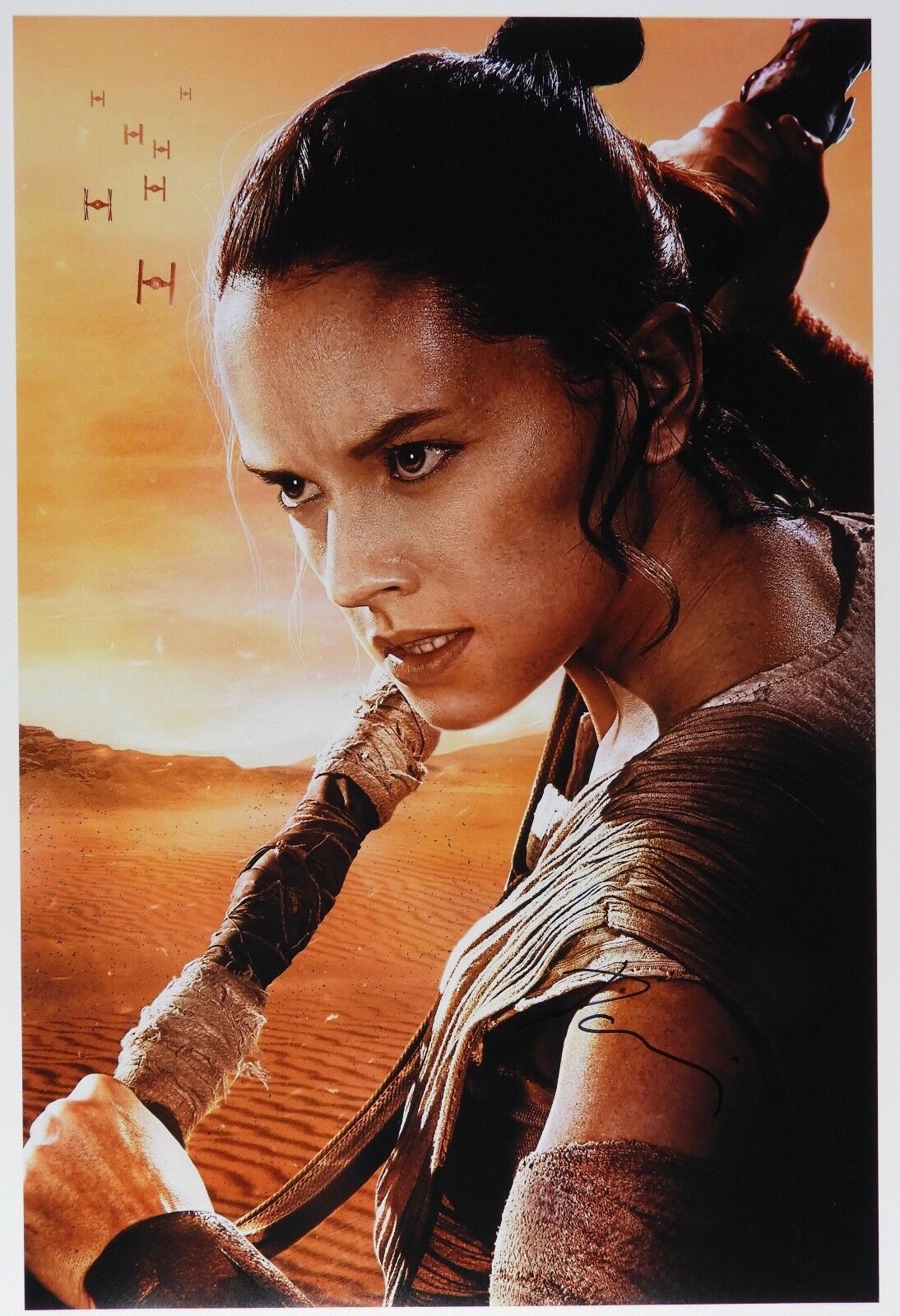 Star Wars The Last Jedi Daisy Ridley Autograph Signed 12 x 18 Photo Poster painting JSA