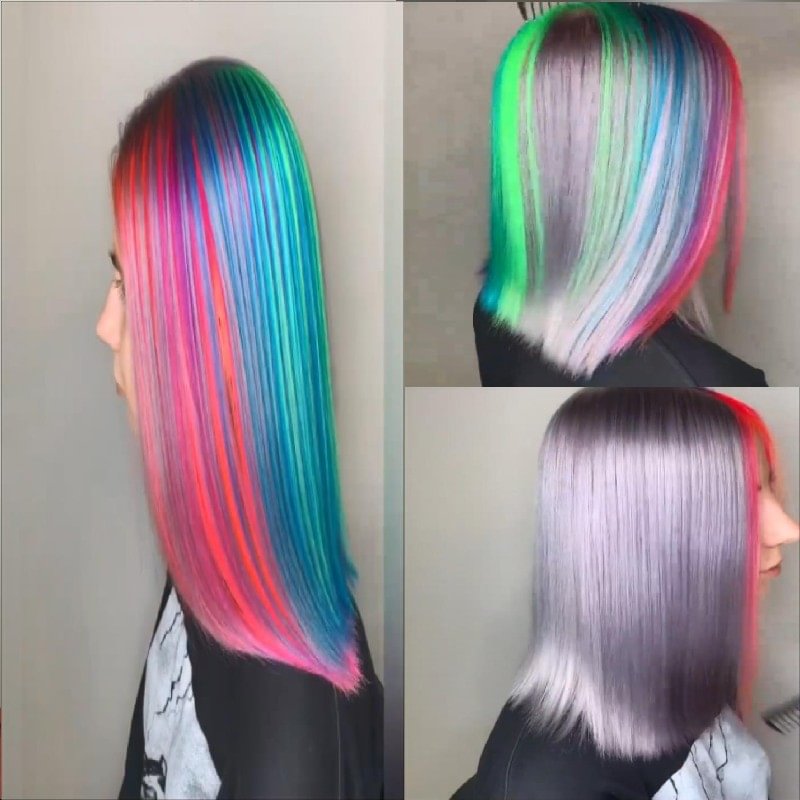 Zaesvini Hair® | (🔥HOT)Grey Mix Cyan Colorful Lace Wig Fronta Wave Wig/Grey Mix Cyan Zaesvini