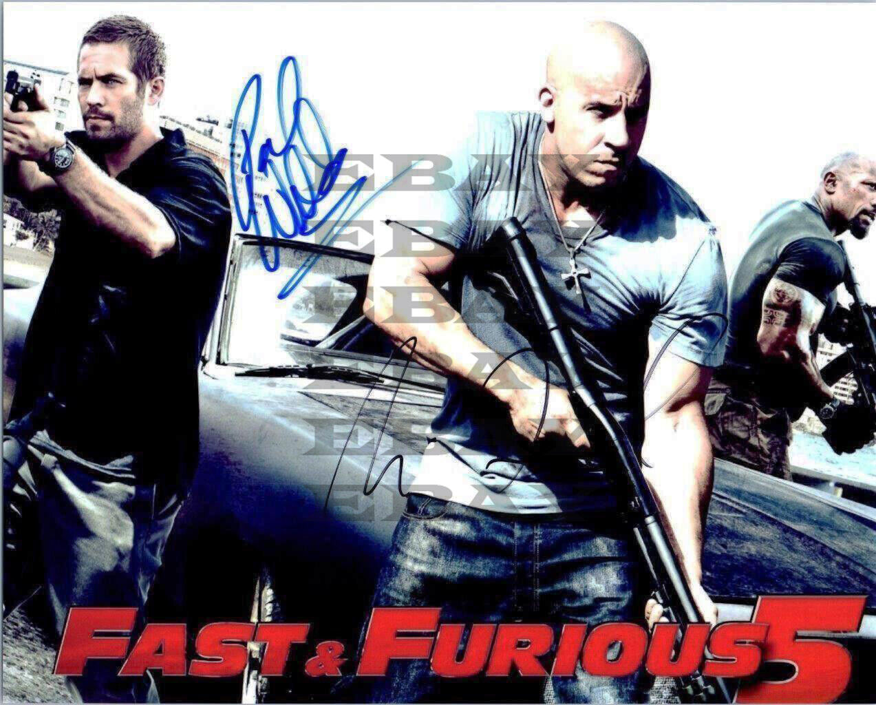 Paul Walker Vin Diesel Autographed Signed 8x10 Photo Poster painting Reprint