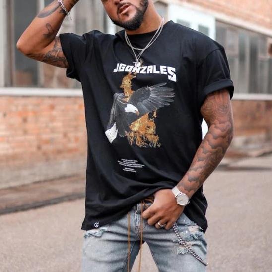 Eagle print crew neck t-shirt