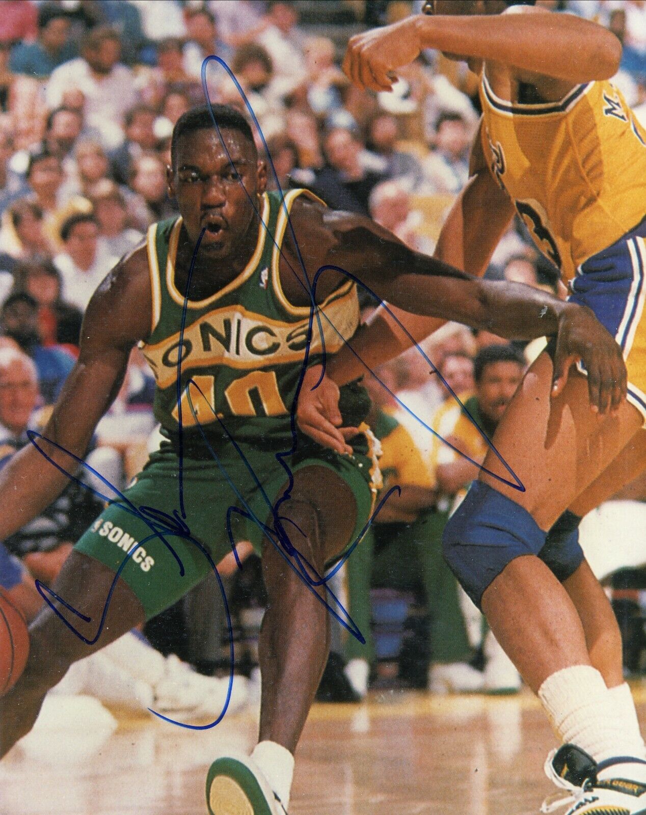 Shawn Kemp Seattle Sonics Signed Autographed 8x10 Glossy Photo Poster painting COA