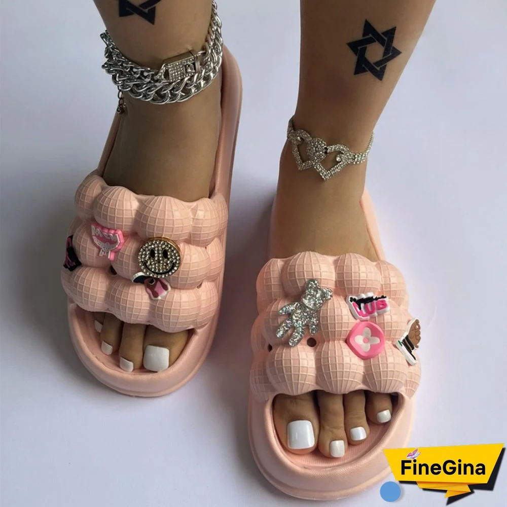 Cream White Daily Living Patchwork Round Comfortable Shoes