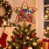 DIY Diamond Painting Christmas Tree Topper Star, Acrylic Holiday Tree Top Decoration with Spring Base, Removable Tabletop Christmas Decor
