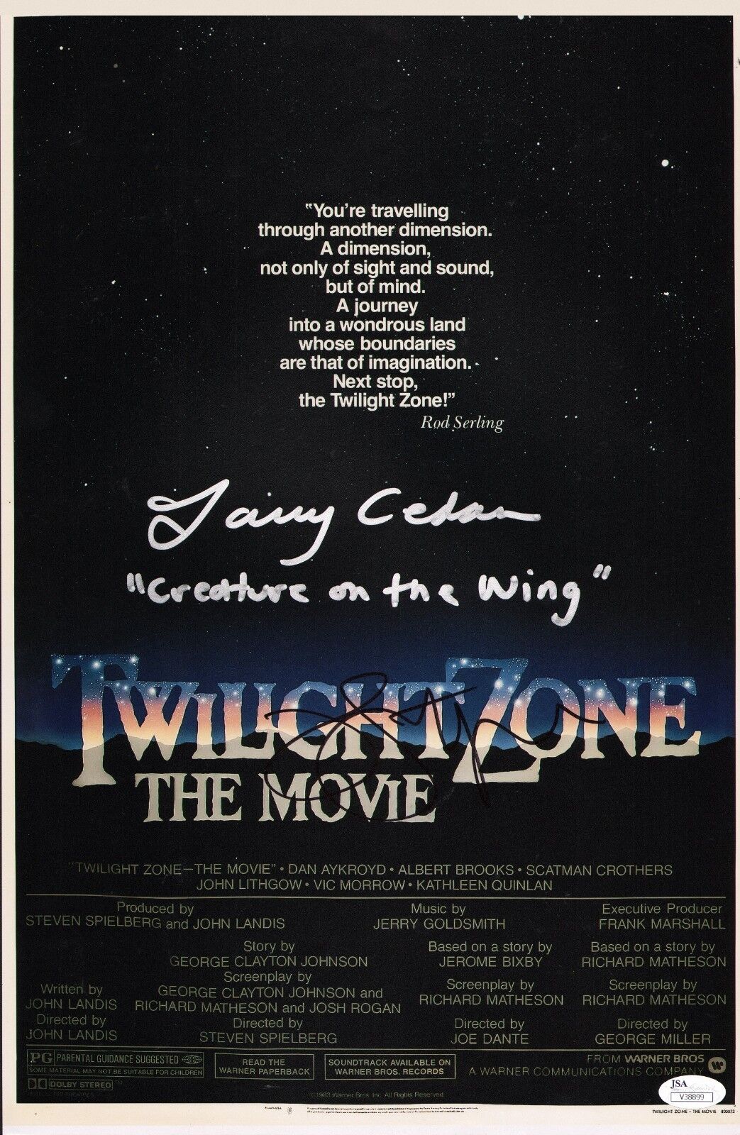 ~~ JOHN LITHGOW+1 Authentic Hand-Signed Twilight Zone: The Movie