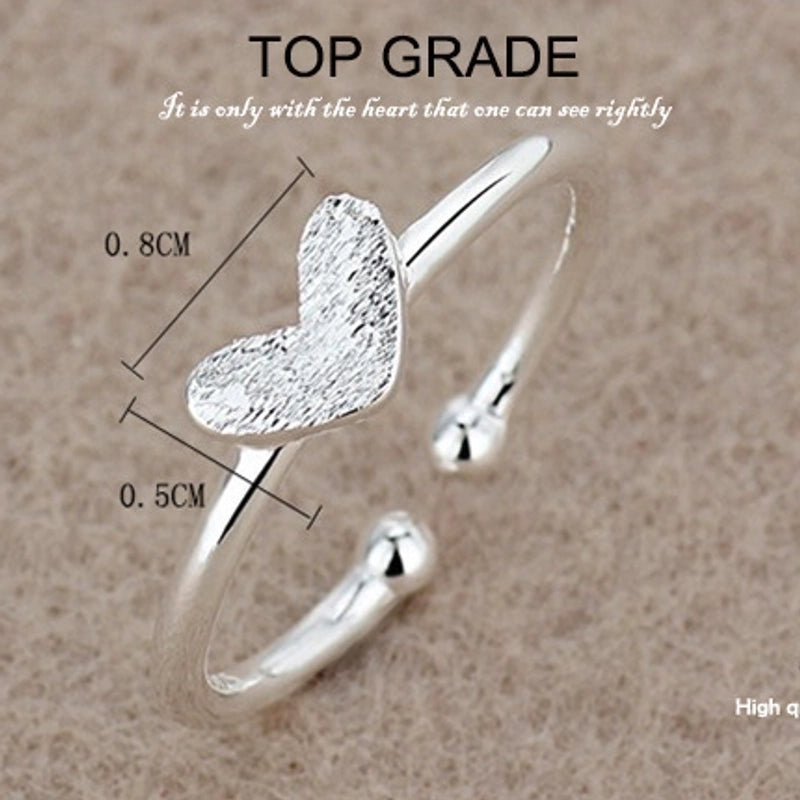 Copper Sweet Minimalist Heart Shape Open Rings