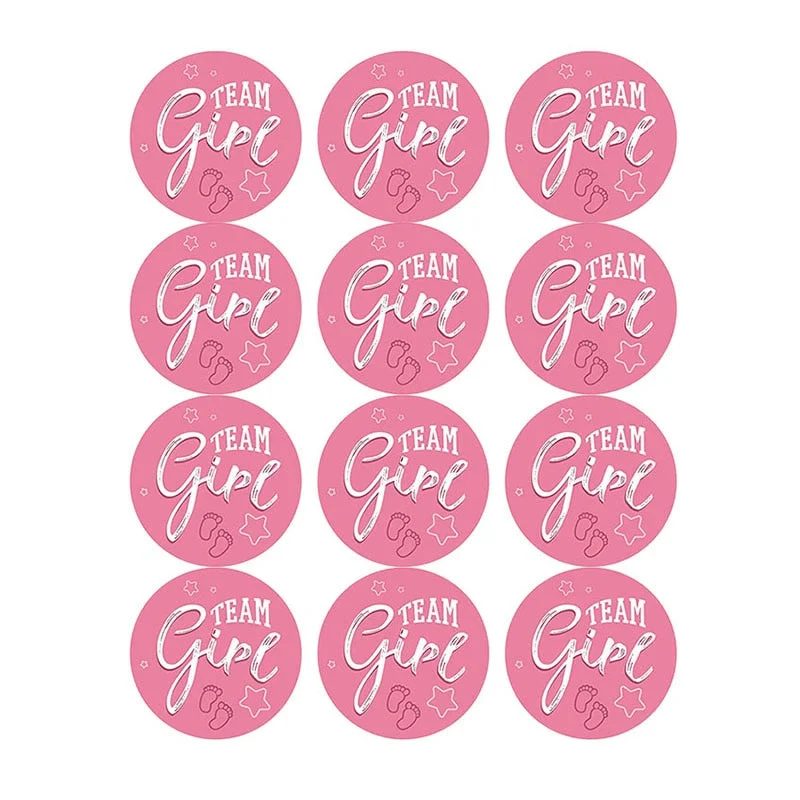 60/120pcs Team Boy Team Girl Stickers Boy or Girl Sticker for Gender Reveal Party Decoration Baby Shower Supplies Gift Box Label