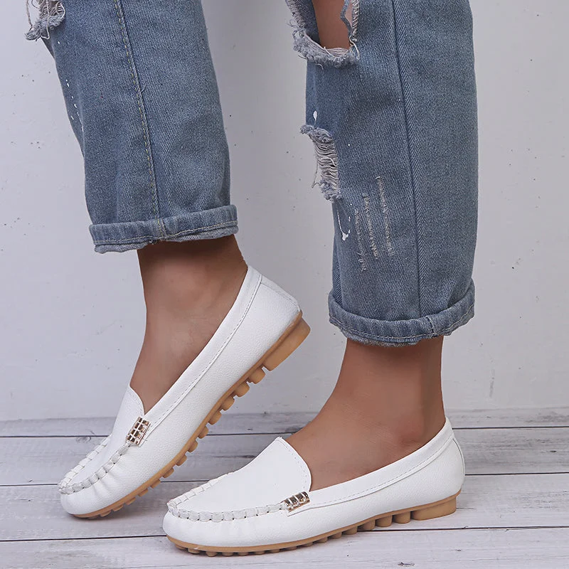  New Women's Casual Flat Shoes Spring And Autumn Flat Loafers Women's Shoes Fashion Non-Slip Soft Round-Toe Denim Flat Shoes