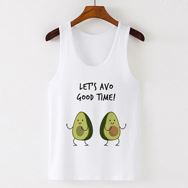 Summer Cute Avocado Print Sexy Vest Camisole Tank Tops Women Tops Tee Tshirt Female Casual Loose Sleeveless Laies Plus Size