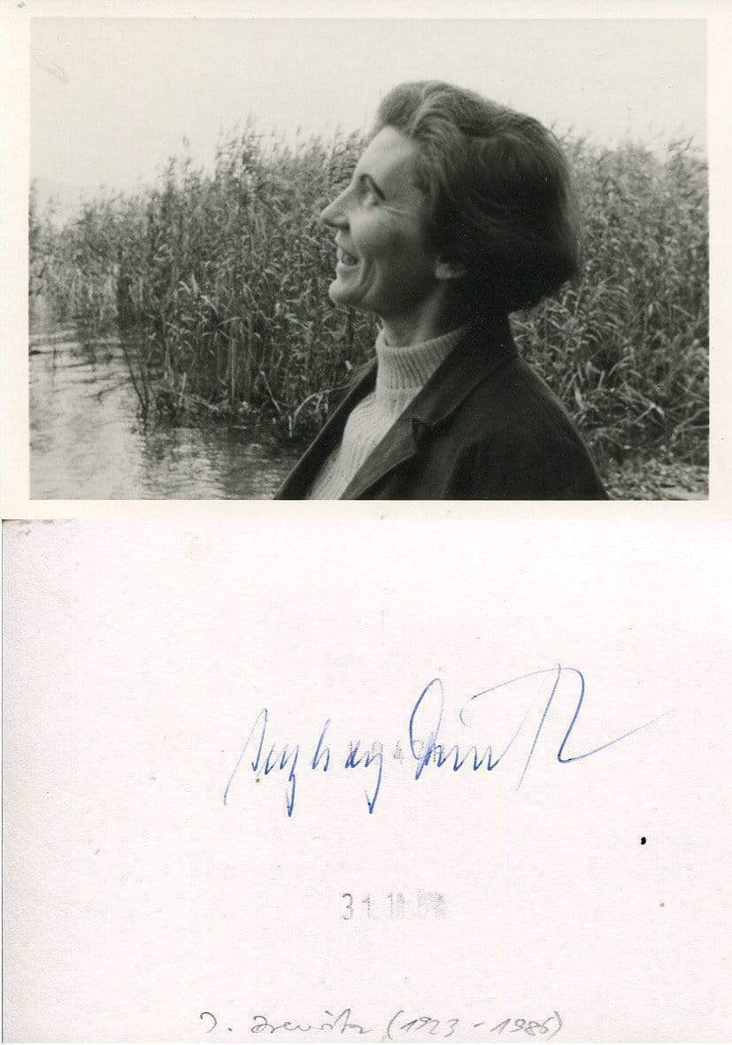 Ingeborg Drewitz autograph, German writer. signed Photo Poster painting