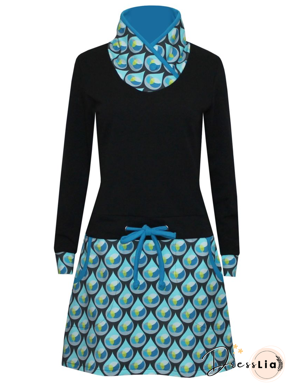 Printed Casual Cotton-Blend Knitting Dress