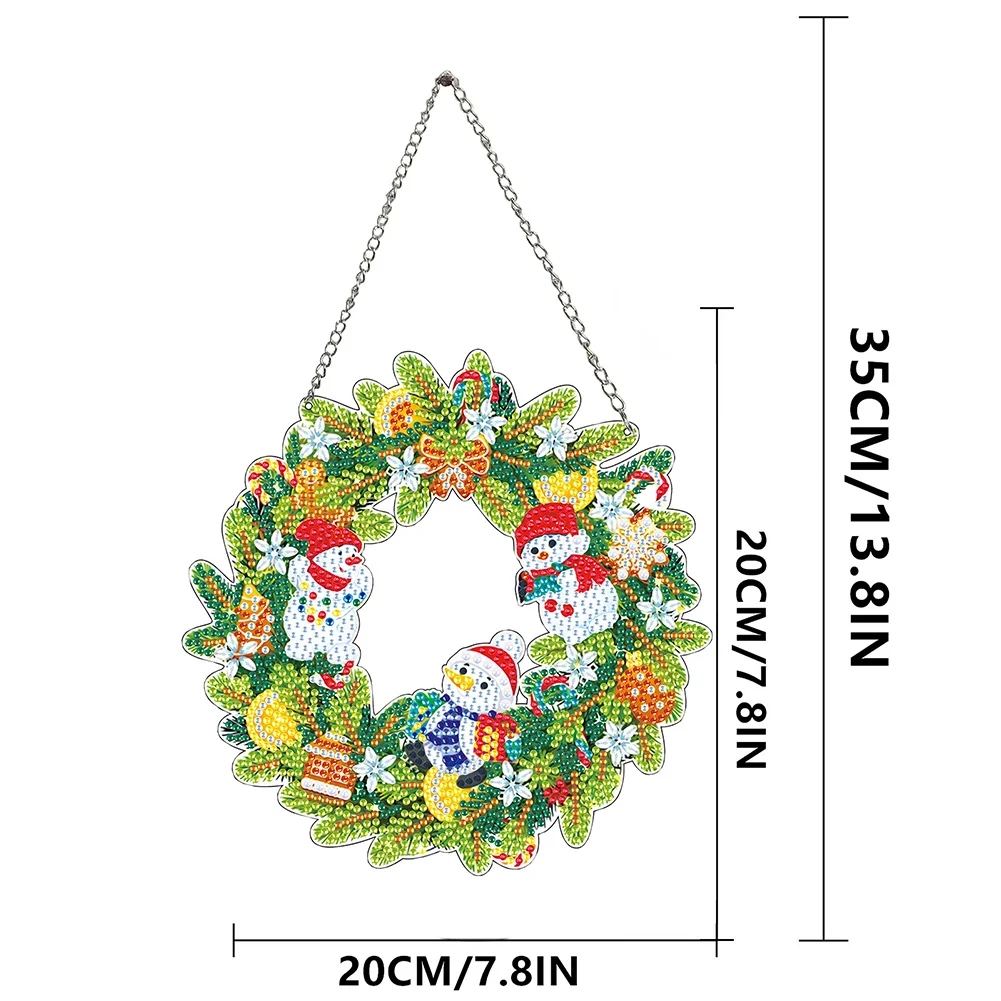 DIY Xmas Wreath Special Shaped Full Drill Garland Crystal Painting Wreath Kit Single Side Diamond