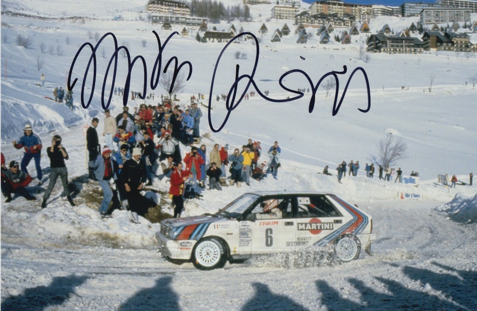 Miki Biasion Hand Signed Martini Lancia 12x8 Photo Poster painting Rally 4.