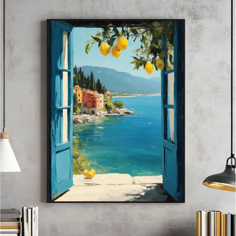 Mediterranean Window View Wall Art