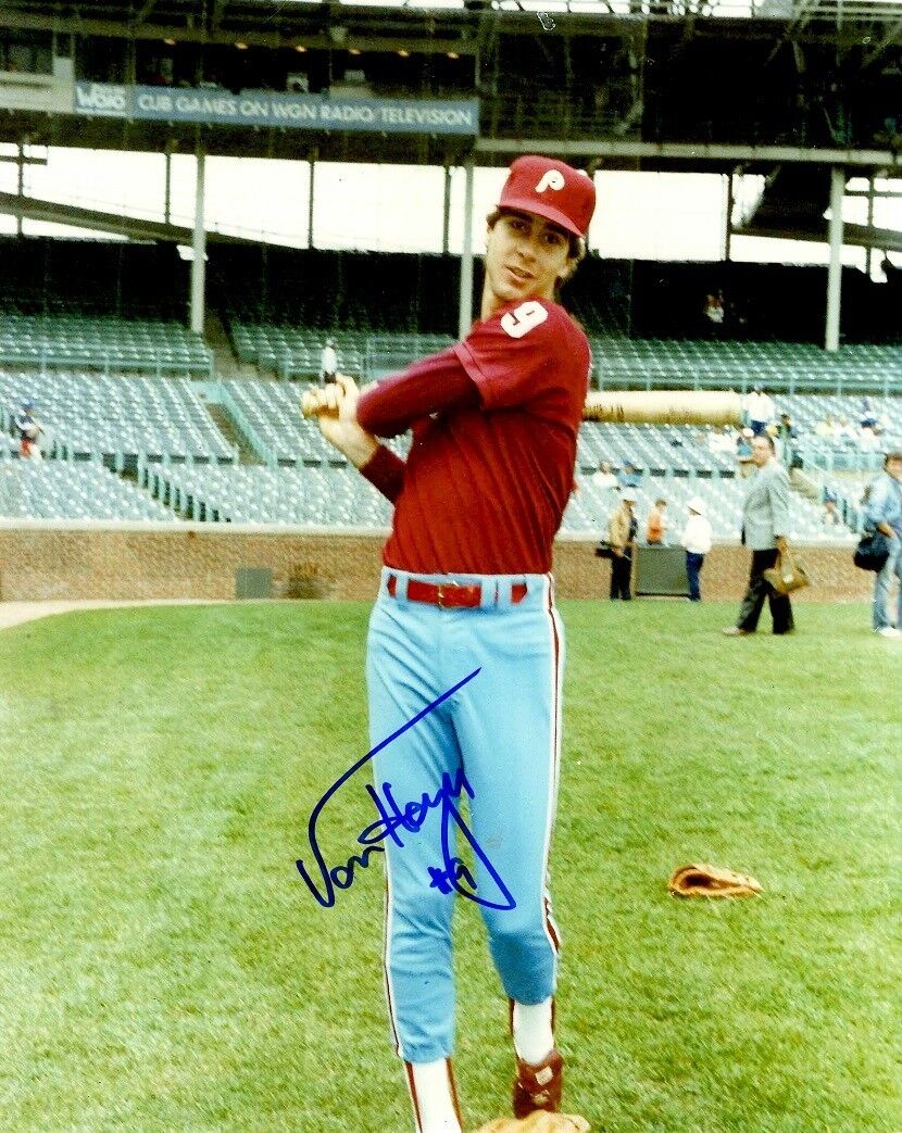 Signed 8x10 VON HAYES Philadelphia Phillies Autographed 8x10 Photo Poster painting - w/COA