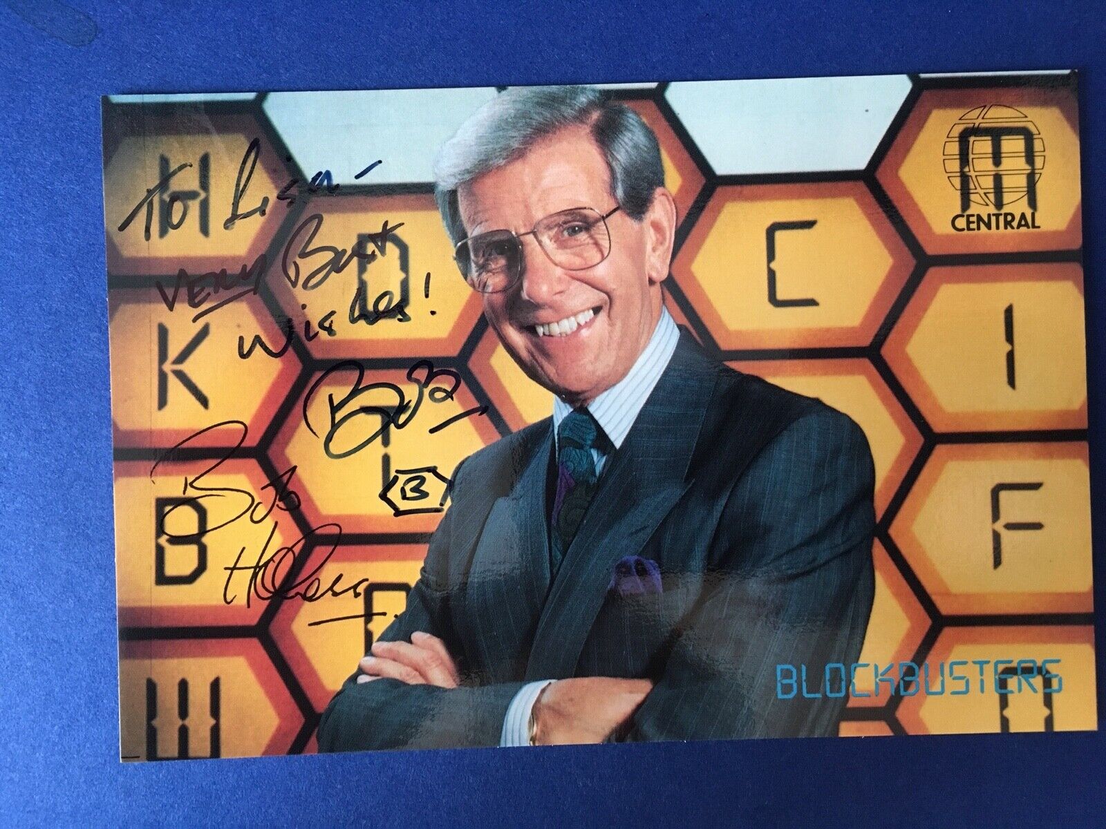 BOB HOLNESS - BLOCKBUSTER PRESENT & JAMES BOND ACTOR - SIGNED COLOUR Photo Poster painting