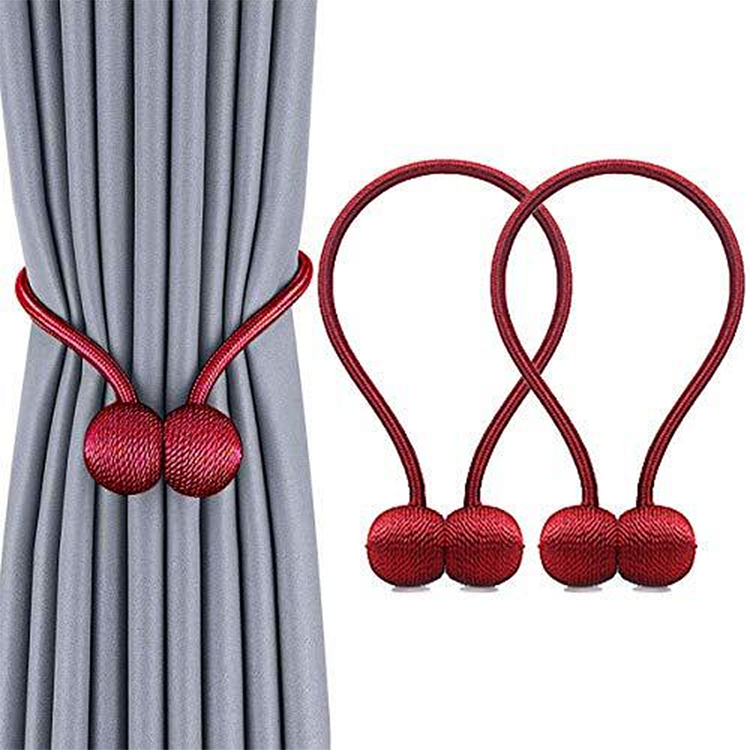 Red Curtains Holdbacks Strong Magnetic Tie-ChouChouHome