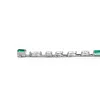 14K White Gold 10 ct tw 6 Shapes Lab Diamond & Lab Emerald Tennis Bracelet