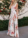 Split-Front Lace-Up Sleeveless Maxi Dresses