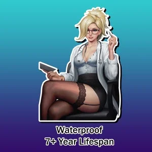 pornhint Pornhint Overwatch - Mercy Lewd Ecchi Anime Waifu Sticker | Waterproof | Vinyl | Holographic | Magnetic | Glow in the Dark