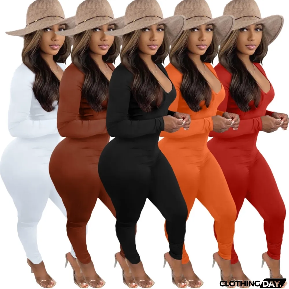 Spring Black Sexy Cut Out Scrunch Long Sleeve Party Jumpsuit