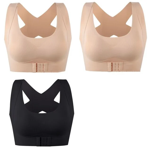 1/2/3PCS Women Bras Push Up Posture Corrector Bralette Front Closure Underwear Cross Back Humpback Correct Tops Soutien Gorge