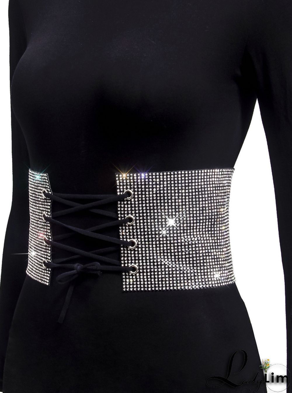 Fashion Beaded Lace-Up Waist Belt