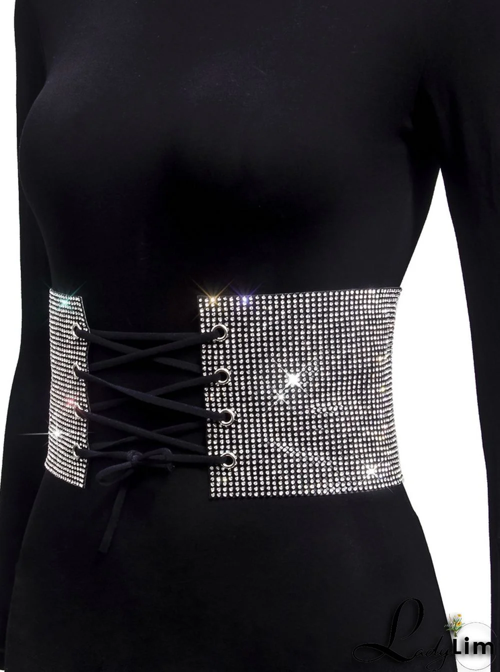 Fashion Beaded Lace-Up Waist Belt