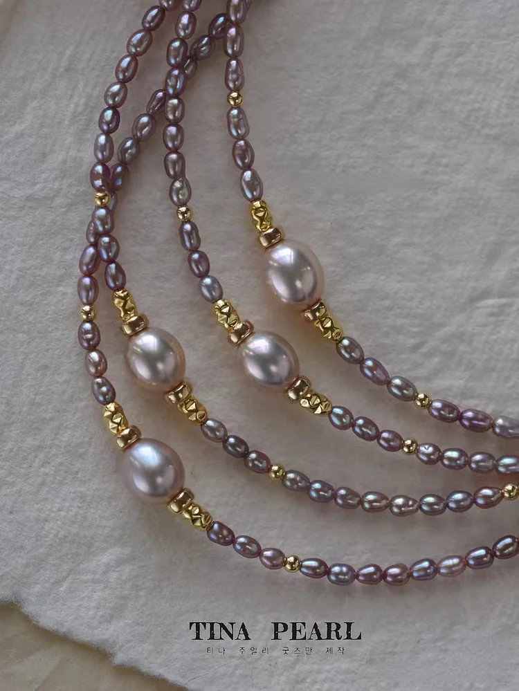 2025 TINA Jewelry 925 silver metallic freshwater pearl necklace