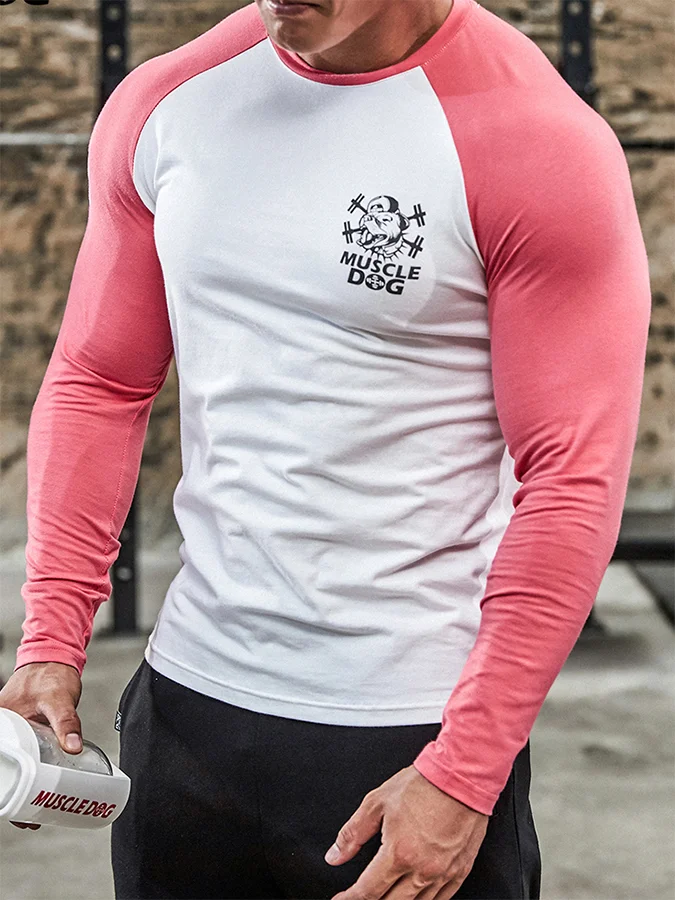 Men's Fitness Muscle Print T-shirt
