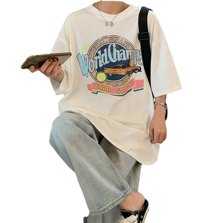 Uveng Uveng T-Shirt Female Summer 2024 New Korean Version Loose Large Size Original Night Wind Net Red Short Sleeve Student Jacket Ins Tide