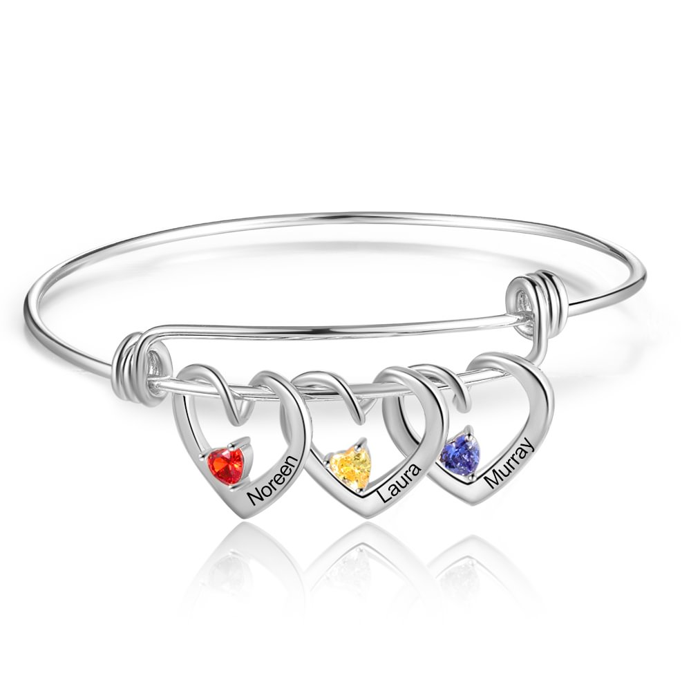 Verstellbare personalisierte Armbänder mit 3 Geburtsseinen 3 Namen n3-b3 Kettenmachen