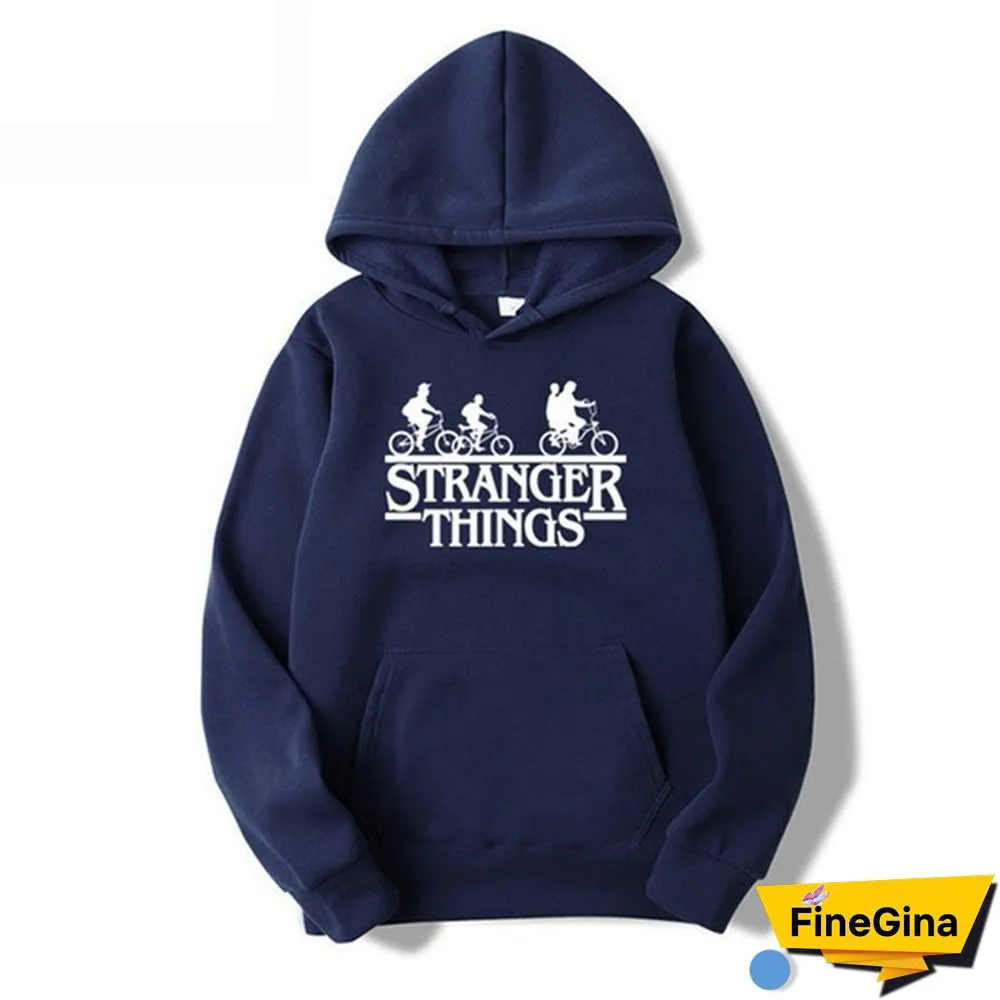 Fashionable Stranger Things Hooded Hoodies Trendy Men Women Oversized Pullover Sweatshirts