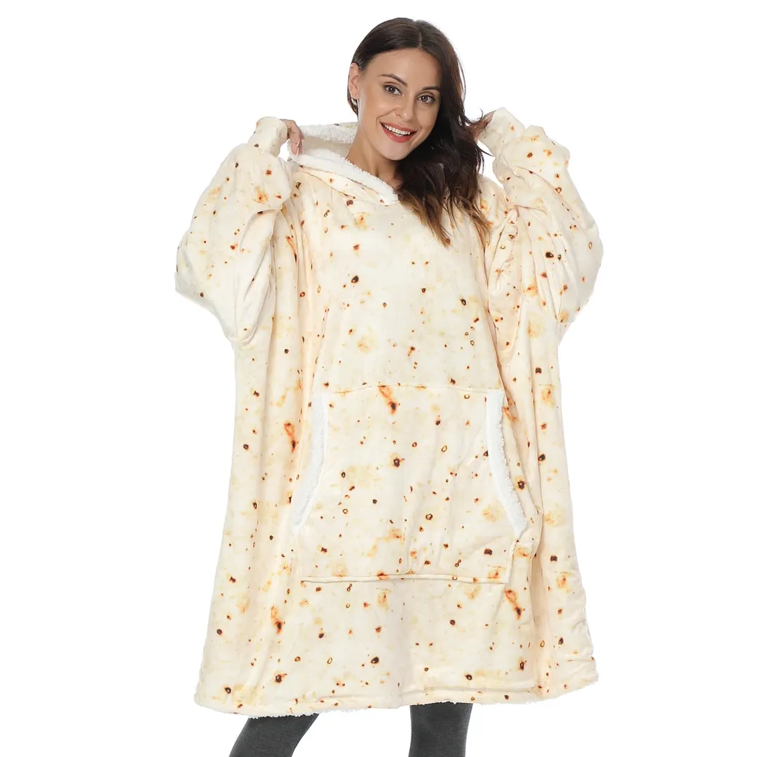 Oversized Hoodie Blanket with Sleeves Men Women Sweatshirt Winter Fleece Streetwear Sherpa Giant Hoodies sudaderas con capucha