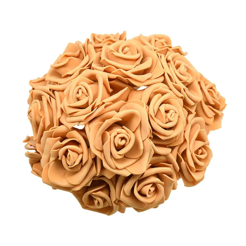 24Pcs/lot Artificial Rose Bouquet Decorative Foam Rose Flowers Bride Bouquets for Wedding Home Party Decoration Wedding Supplies