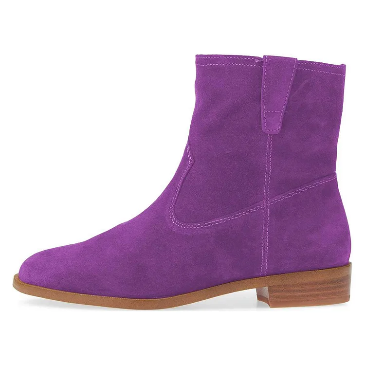 plum suede boots