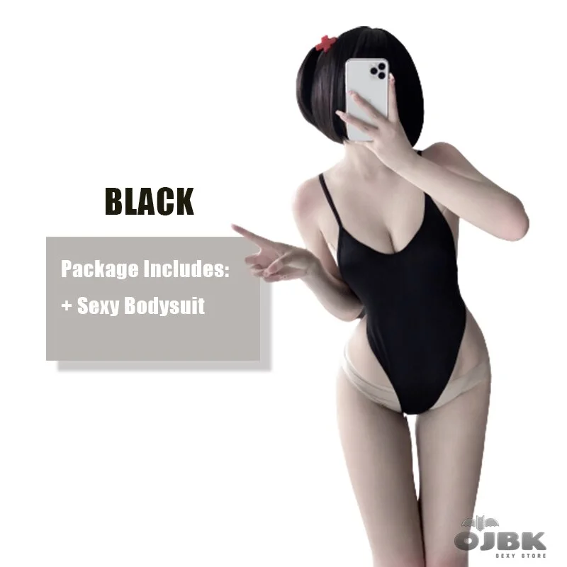 Billionm Sexy See through Sleeveless Bodysuit Ice Silk Erotic Lingerie For Women Backless Design Cosplay Costumes Hot Outfit 2021 Summer