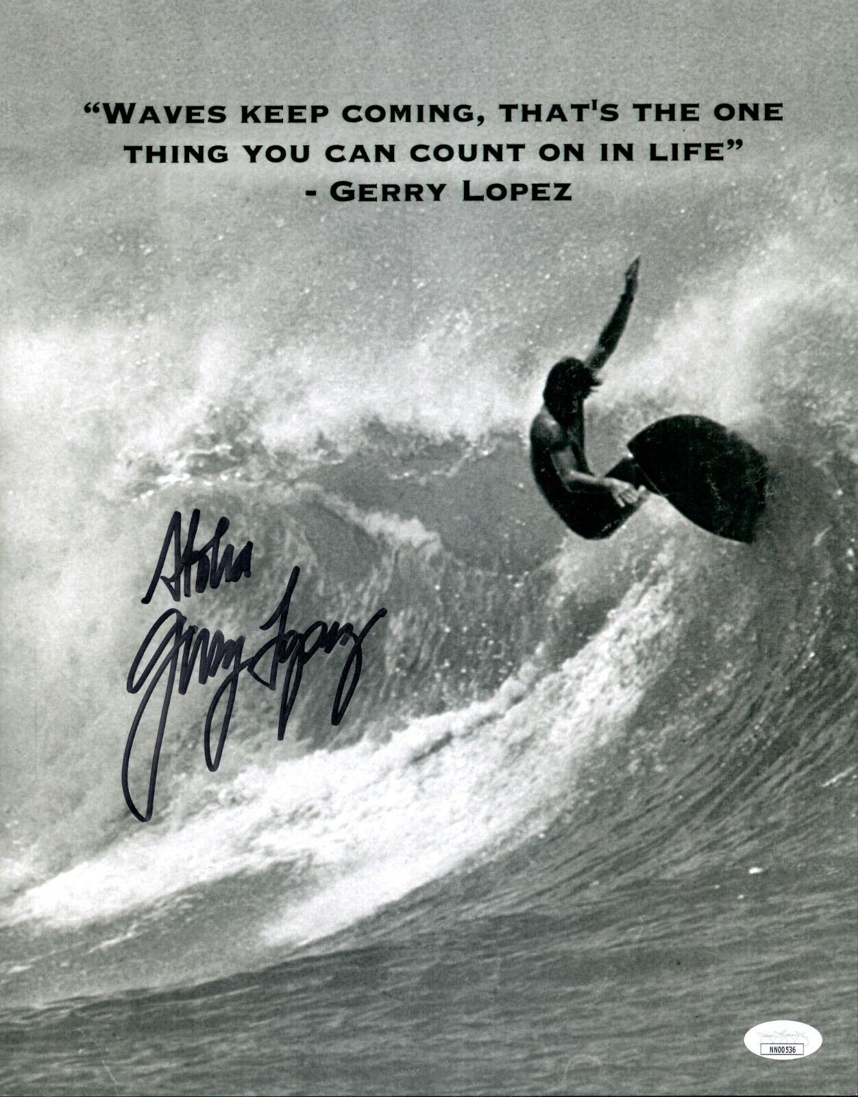 GERRY LOPEZ Signed MR. PIPELINE Surfing Legend 11x14 Photo Poster painting Autograph JSA COA