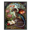 (Stamped/Counted) Pterosaur Reading - 14CT Cross Stitch 45*55cm/17.72*21.65in