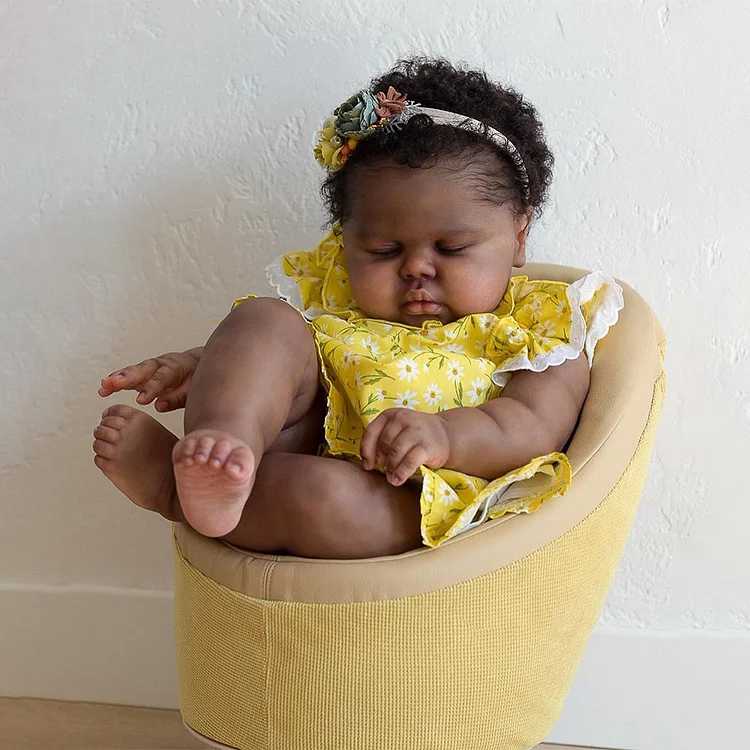 [New Series!] 20" Lifelike African American Handmade Sleeping Reborn Girl Doll Named Maliert