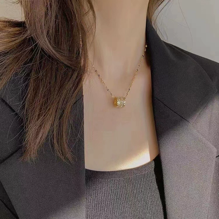 Titanium Steel Gold-Plated Zirconia Necklace