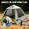 [US Local Warehouse] 4.0 Automatic Inflatable Camping Tent 300D Oxford Fabric Blow up Instant Setup Inflatable Tent UV Protection Waterproof Inflatable Cabin for Backyard & Picnic Use