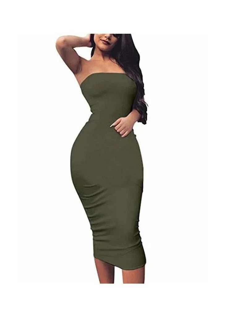 Spaghetti Strap Sexy Bodycon Dress Summer Yellow Green Black Orange Elegant Sleeveless long midi dress  club clothes Dress Women