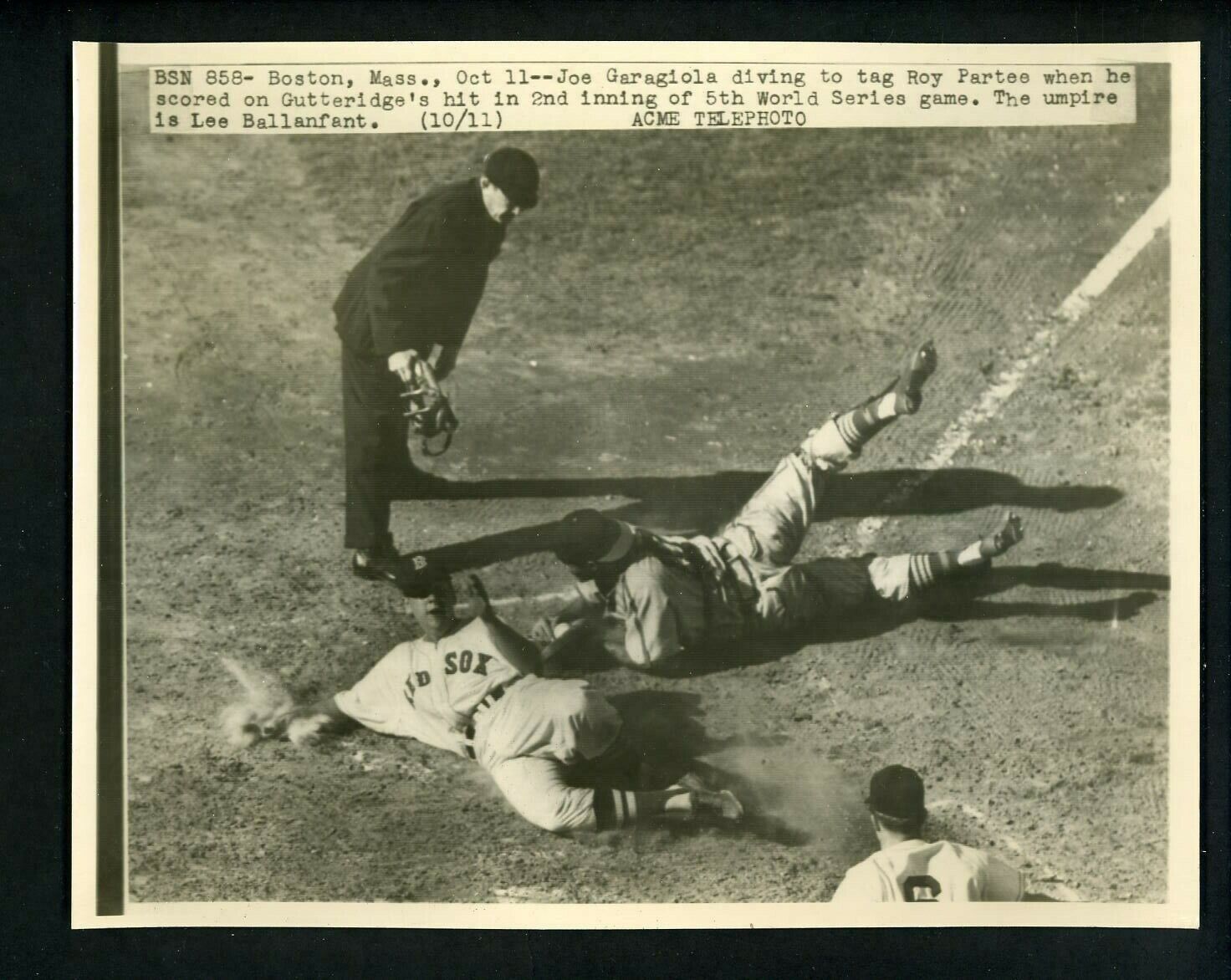 Roy Partee & Joe Garagiola 1946 World Series Press Photo Poster painting Red Sox Cardinals