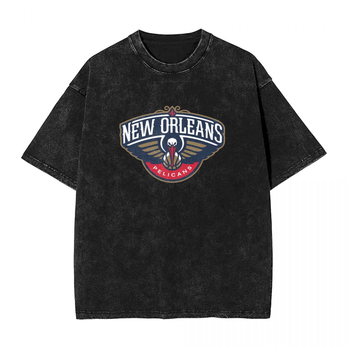 New Orleans Pelicans Logo Printed Vintage Men's Oversized T-Shirt