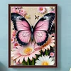 Schmetterling mit Blumen - Rundbohrer Diamantmalerei - 30*40cm