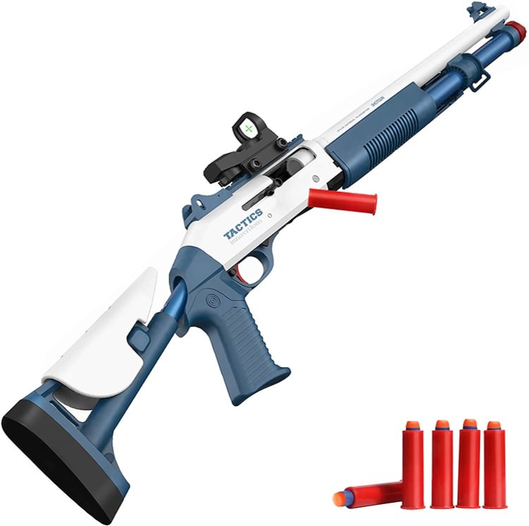 ToyTime XM1014 Shot Gun Toy Soft Foam Blaster Toy Dart Gun Shooting Play Game Set Shell Ejecting Feature with Scope and Bullets Toy